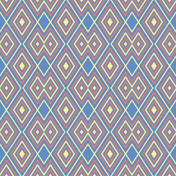 幾何学的な背景 テキスタイル ファブリックの青いシームレス パターン — ストックベクタ