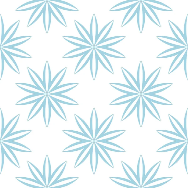 Patrón Sin Costura Floral Azul Sobre Fondo Blanco Diseño Sin — Archivo Imágenes Vectoriales