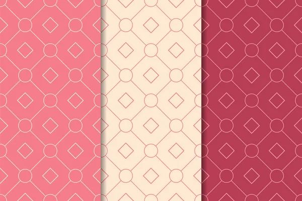 Ornements Géométriques Rouge Cerise Ensemble Motifs Verticaux Sans Couture Pour — Image vectorielle