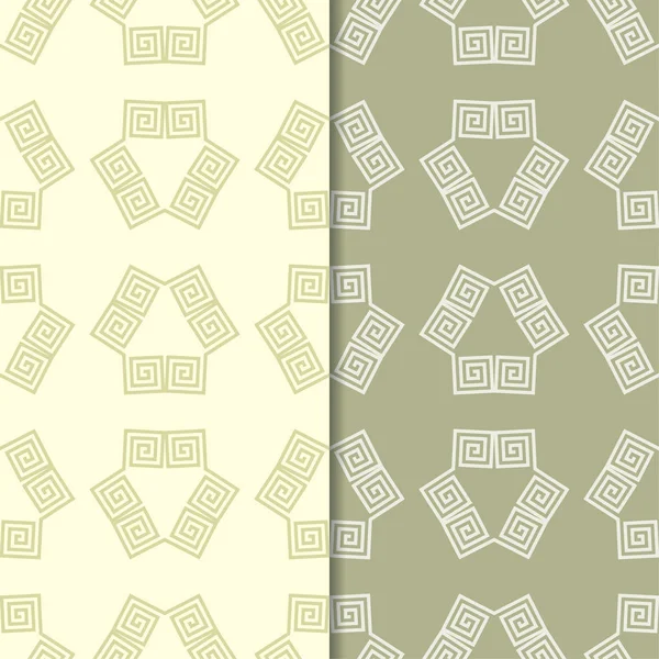 Zeytin yeşili geometrik süsler. Web, Tekstil ve duvar kağıtları için dikişsiz desen seti