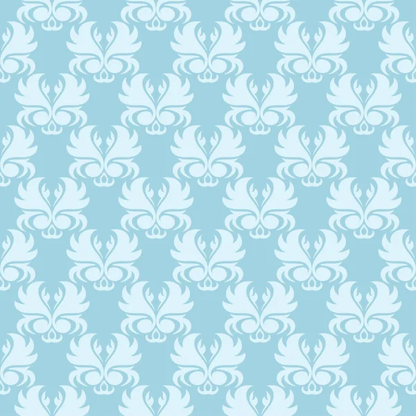 Ornement Floral Blanc Sur Fond Bleu Modèle Sans Couture Pour — Image vectorielle