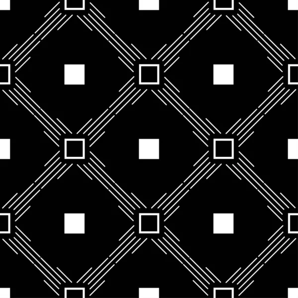 Ornamento Geométrico Padrão Sem Costura Preto Branco Para Web Têxtil —  Vetores de Stock
