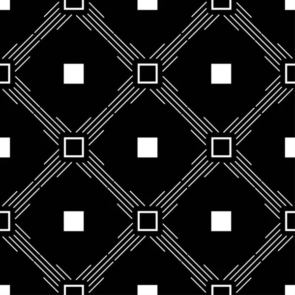 Geometric Ornament Black White Seamless Pattern Web Textile Wallpapers — Stock Vector