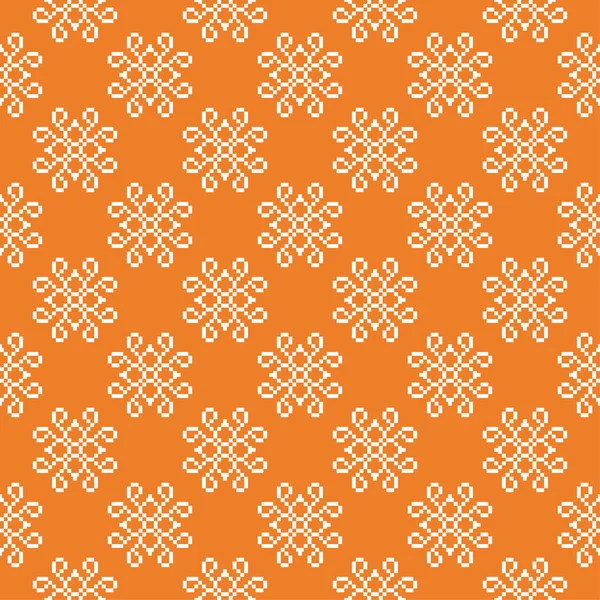 Orange Blomsterornament Med Hvide Elementer Problemfrit Mønster Til Tekstil Tapeter – Stock-vektor