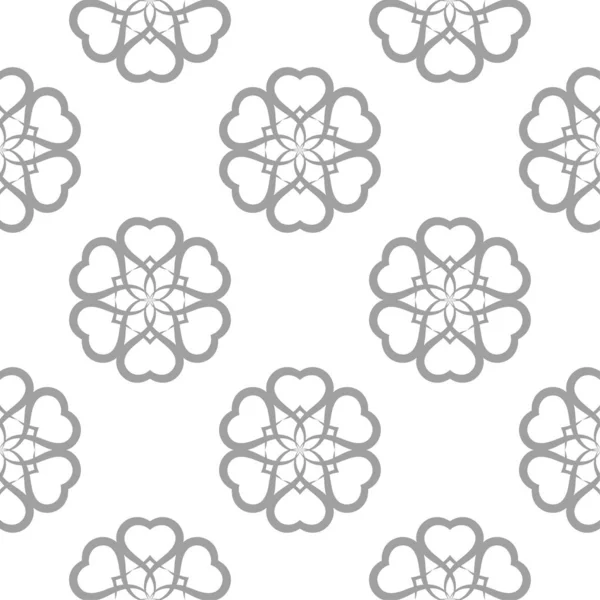 Light Gray Floral Ornament White Background Seamless Pattern Textile Wallpapers — Stock Vector