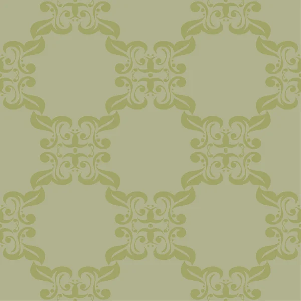Olivgrüner Blumenschmuck Nahtloses Muster Für Textilien Und Tapeten — Stockvektor