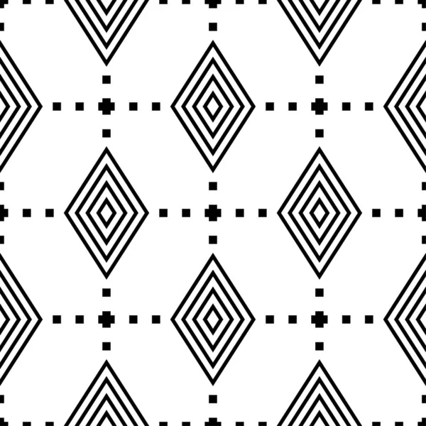 White Black Geometric Ornament Seamless Pattern Web Textile Wallpapers — Stock Vector