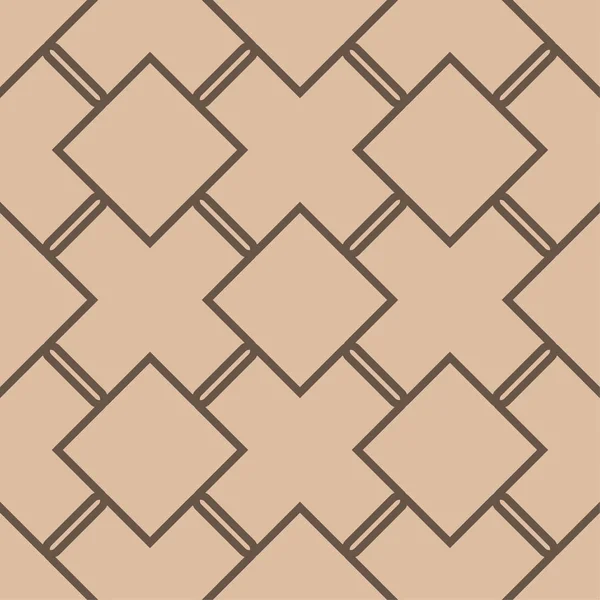 Beige Brown Geometric Ornament Seamless Pattern Web Textile Wallpapers — Stock Vector