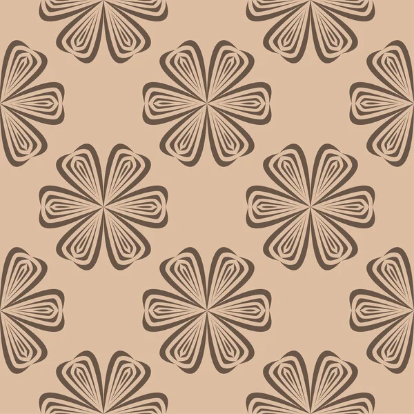 Bej renkli arka plan üzerinde kahverengi çiçek süsleme. Tekstil ve duvar kağıtları için seamless modeli