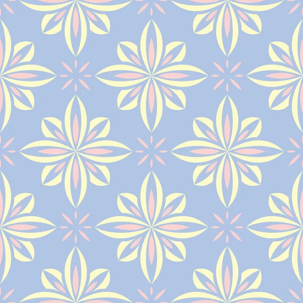 淡蓝色无缝背景 纺织品和织物的花卉图案 — 图库矢量图片