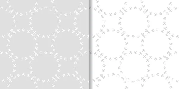 Light Gray Geometric Ornaments Set Seamless Patterns Web Textile Wallpapers — Stock Vector