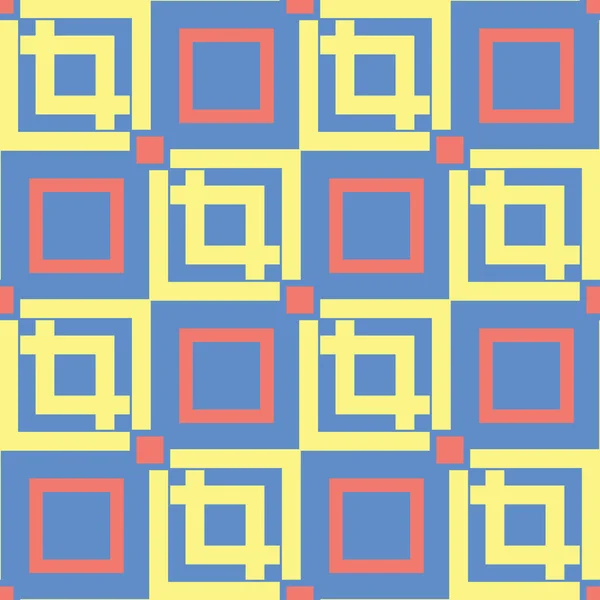 Patrón Geométrico Sin Costura Fondo Azul Con Diseño Rojo Amarillo Ilustraciones De Stock Sin Royalties Gratis