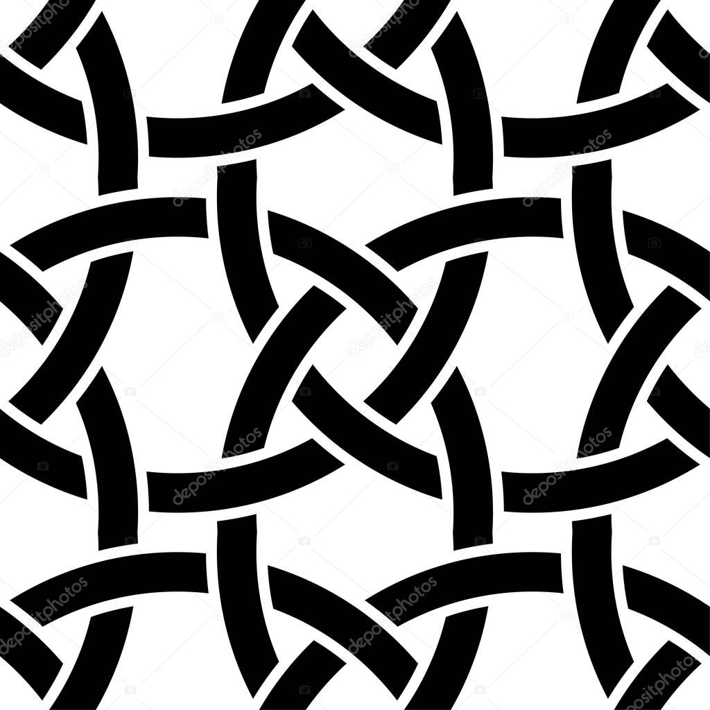 White and black monochrome geometric print. Seamless pattern for web, textile and wallpapers