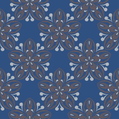 Sorunsuz çiçek desenli. Koyu mavi arka plan duvar kağıtları, Tekstil ve kumaş için çiçek tasarımları ile