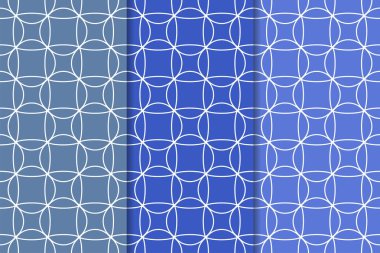 Geometrik süsler kümesi. Web, Tekstil ve duvar kağıtları için mavi dikey Dikişsiz desen