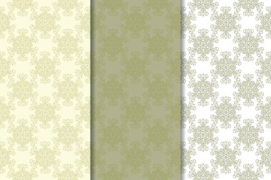 Zeytin yeşili çiçek sorunsuz süsler. Tekstil ve duvar kağıtları için dikey desenleri