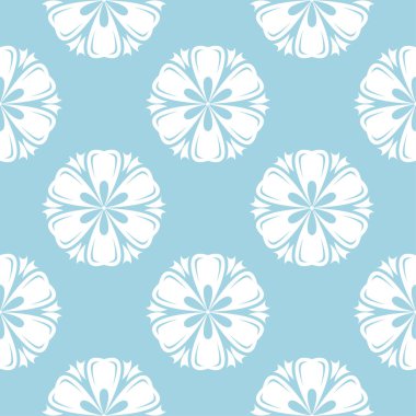 Mavi ve beyaz çiçek süsleme. Tekstil ve duvar kağıtları için seamless modeli
