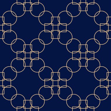 Altın mavi geometrik süsleme. Web, Tekstil ve duvar kağıtları için seamless modeli