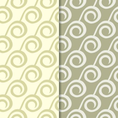 Web, Tekstil ve duvar kağıtları için dikişsiz desen zeytin yeşili geometrik ayarla