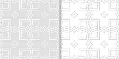 Işık gri geometrik süsler. Web, Tekstil ve duvar kağıtları için dikişsiz desen seti