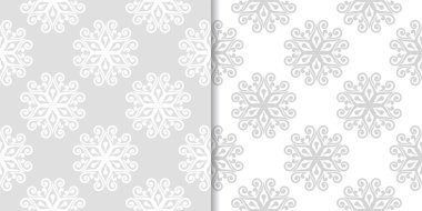 Işık gri çiçek arka planlar. Tekstil ve duvar kağıtları için dikişsiz desen seti