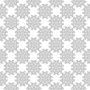 Işık gri çiçek sorunsuz süsleme beyaz arka plan üzerinde. Tekstil ve duvar kağıtları için seamless modeli