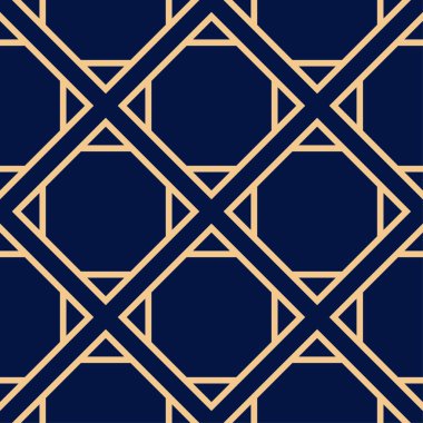 Geometrik süsleme. Altın mavi seamless modeli web, Tekstil ve duvar kağıtları için