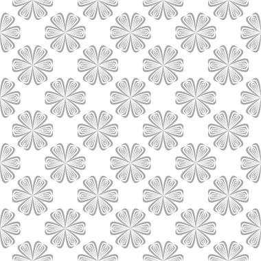 Beyaz arka plan üzerine açık gri çiçek süsleme. Tekstil ve duvar kağıtları için seamless modeli