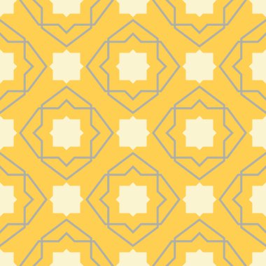 Sarı geometrik arka plan. Parlak Dikişsiz desen duvar kağıtları, Tekstil ve kumaş için