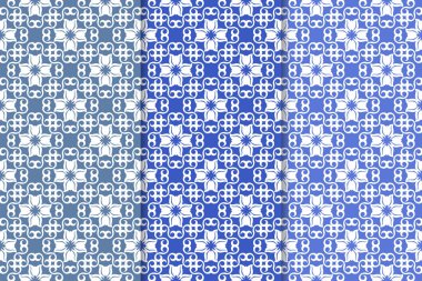 Çiçek süsler kümesi. Mavi dikey Dikişsiz desen. Duvar kağıdı arka plan