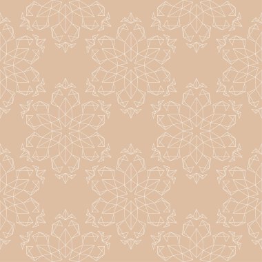 Bej ve beyaz çiçek süsleme. Tekstil ve duvar kağıtları için seamless modeli