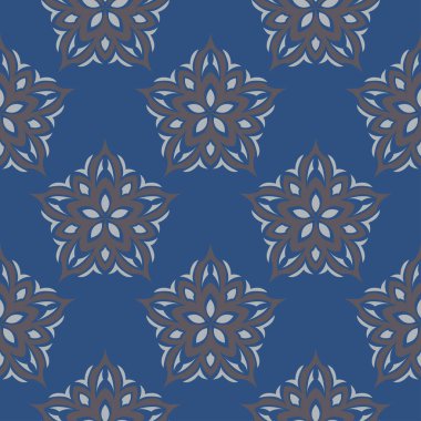 Mavi çiçek sorunsuz arka plan. Tasarım deseni duvar kağıtları, Tekstil ve kumaş çiçek öğeleri