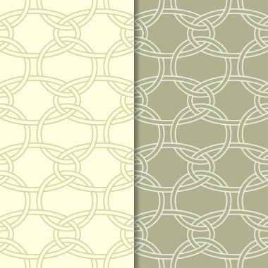 Zeytin yeşili geometrik süsler. Web, Tekstil ve duvar kağıtları için dikişsiz desen seti