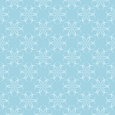 Beyaz ve mavi çiçek süs tasarım. Tekstil ve duvar kağıtları için seamless modeli