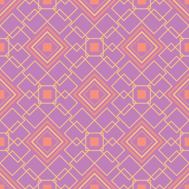 Geometrik menekşe seamless modeli. Parlak renkli arka plan duvar kağıtları, Tekstil ve kumaş için pembe ve sarı öğeler