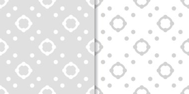 Işık gri geometrik süsler. Web, Tekstil ve duvar kağıtları için dikişsiz desen seti