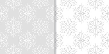 Işık gri çiçek arka planlar. Tekstil ve duvar kağıtları için dikişsiz desen seti