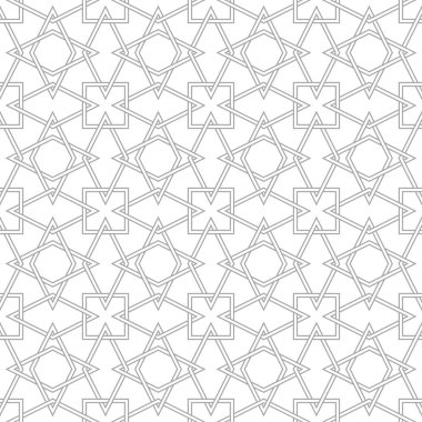 Beyaz arka planda gri geometrik seamless modeli. Süsleme için web, Tekstil ve duvar kağıtları