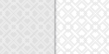 Işık gri geometrik süsler. Web, Tekstil ve duvar kağıtları için dikişsiz desen seti