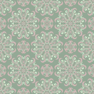 Yeşil çiçek arka plan. Duvar kağıtları, Tekstil ve kumaş için çiçek tasarımları ile Seamless modeli