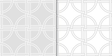 Işık gri geometrik süsler. Web, Tekstil ve duvar kağıtları için dikişsiz desen seti