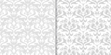 Işık gri çiçek arka planlar. Tekstil ve duvar kağıtları için dikişsiz desen seti