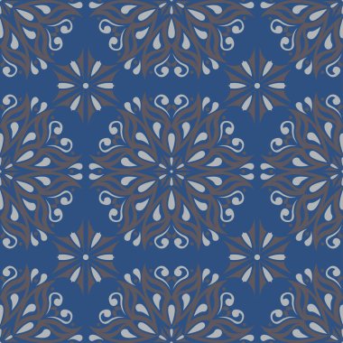 Sorunsuz çiçek desenli. Koyu mavi arka plan duvar kağıtları, Tekstil ve kumaş için çiçek tasarımları ile