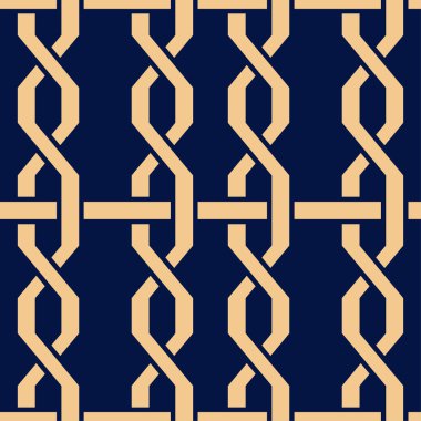Mavi zemin üzerine altın geometrik süsleme. Web, Tekstil ve duvar kağıtları için seamless modeli