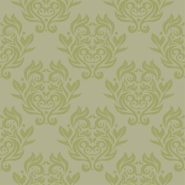 Zeytin yeşili çiçek süsleme. Tekstil ve duvar kağıtları için seamless modeli