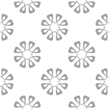 Beyaz arka plan üzerine açık gri çiçek süsleme. Tekstil ve duvar kağıtları için seamless modeli