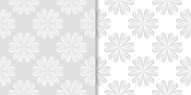 Işık gri çiçek arka planlar. Tekstil ve duvar kağıtları için dikişsiz desen seti