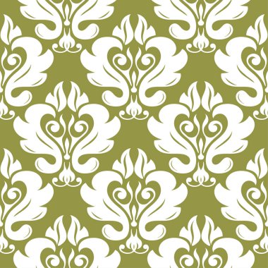 Zeytin yeşili çiçek süsleme. Tekstil ve duvar kağıtları için seamless modeli