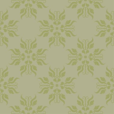 Zeytin yeşili çiçek süs tasarım. Tekstil ve duvar kağıtları için seamless modeli