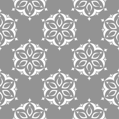 Çiçek gri seamless modeli. Çiçeğe öğeleri için duvar kağıdı arka plan.